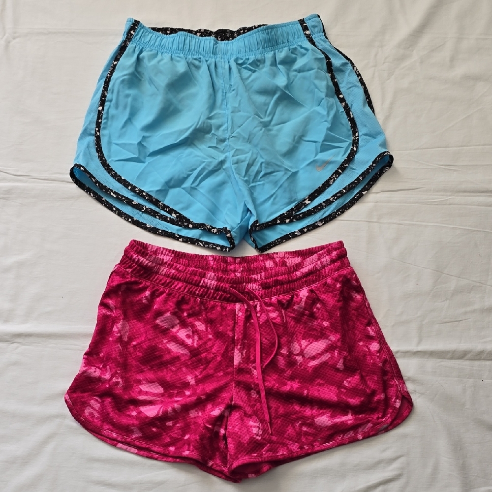 Nike Women's Athletic Shorts in Blue and Pink